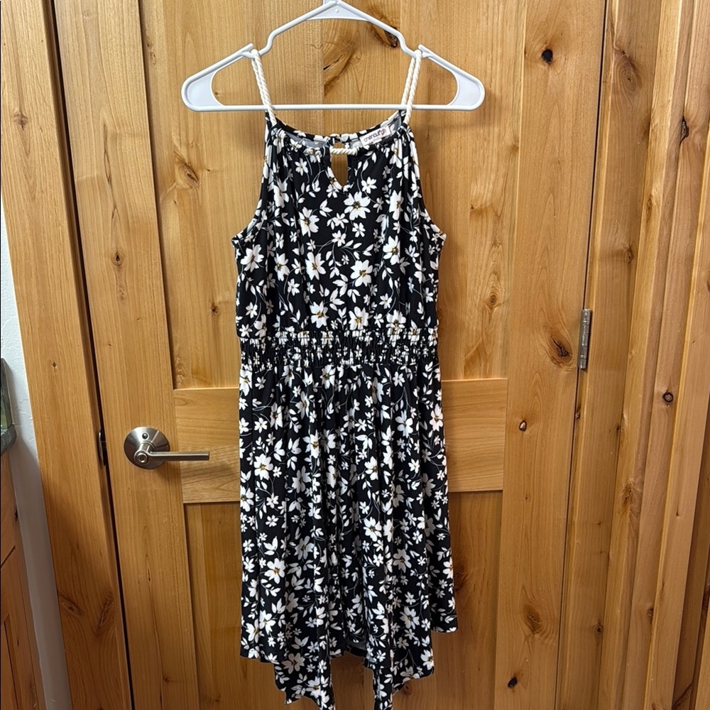 Girls Floral Black and White Sundress
